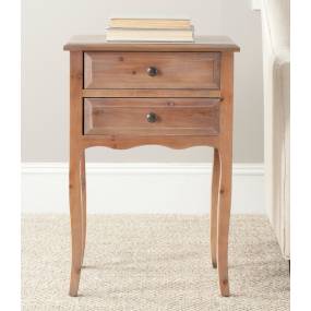 Lori End Table w/ Storage Drawers in Red Maple - Safavieh AMH6576C