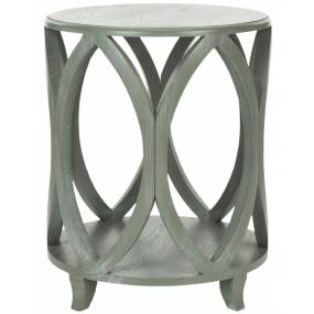 Janika Round Accent Table in French Grey - Safavieh AMH6607B
