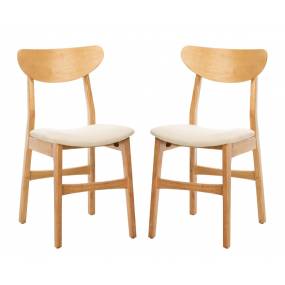 Lucca Retro Dining Chair in Natural/White - Safavieh DCH1001C-SET2