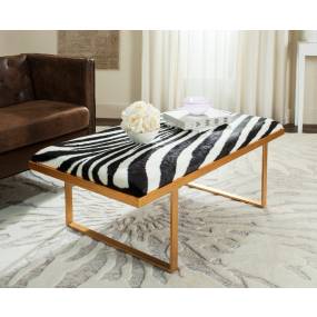 Millie Loft Bench/Coffee Table in Zebra/Gold - Safavieh FOX6251C