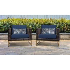Amalfi 2 Piece Outdoor Wicker Patio Furniture Set 02b in Navy - TK Classics Amalfi-02B-Gld-Navy