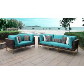 Amalfi 5 Piece Outdoor Wicker Patio Furniture Set 05a in Aruba - TK Classics Amalfi-05A-Gld-Aruba