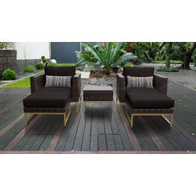 Amalfi 5 Piece Outdoor Wicker Patio Furniture Set 05b in Black - TK Classics Amalfi-05B-Gld-Black