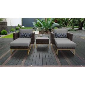 Amalfi 5 Piece Outdoor Wicker Patio Furniture Set 05b in Grey - TK Classics Amalfi-05B-Gld-Grey