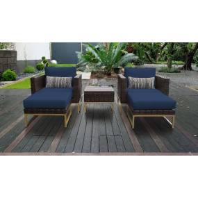 Amalfi 5 Piece Outdoor Wicker Patio Furniture Set 05b in Navy - TK Classics Amalfi-05B-Gld-Navy