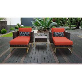 Amalfi 5 Piece Outdoor Wicker Patio Furniture Set 05b in Tangerine - TK Classics Amalfi-05B-Gld-Tangerine