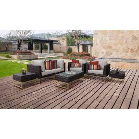 Amalfi 7 Piece Outdoor Wicker Patio Furniture Set 07d in Beige - TK Classics Amalfi-07D-Gld-Beige