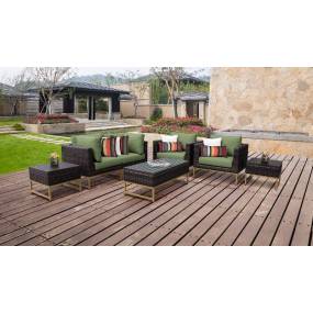 Amalfi 7 Piece Outdoor Wicker Patio Furniture Set 07d in Cilantro - TK Classics Amalfi-07D-Gld-Cilantro