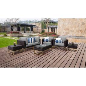 Amalfi 7 Piece Outdoor Wicker Patio Furniture Set 07d in Grey - TK Classics Amalfi-07D-Gld-Grey