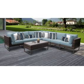 Amalfi 8 Piece Outdoor Wicker Patio Furniture Set 08a in Spa - TK Classics Amalfi-08A-Brn-Spa