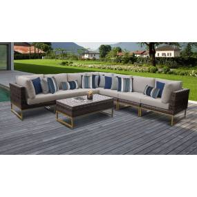 Amalfi 8 Piece Outdoor Wicker Patio Furniture Set 08a in Beige - TK Classics Amalfi-08A-Gld