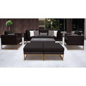 Amalfi 8 Piece Outdoor Wicker Patio Furniture Set 08c in Black - TK Classics Amalfi-08C-Gld-Black