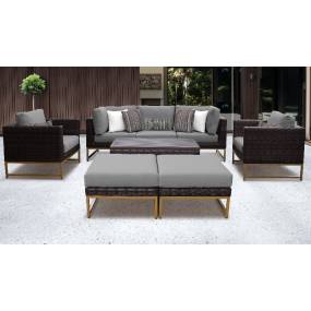 Amalfi 8 Piece Outdoor Wicker Patio Furniture Set 08c in Grey - TK Classics Amalfi-08C-Gld-Grey