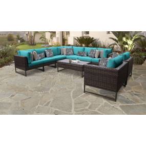 Amalfi 10 Piece Outdoor Wicker Patio Furniture Set 10a in Aruba - TK Classics Amalfi-10A-Brn-Aruba