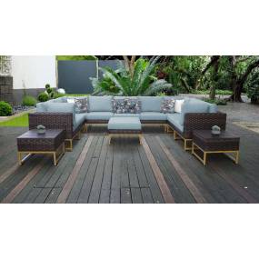 Amalfi 12 Piece Outdoor Wicker Patio Furniture Set 12g in Spa - TK Classics Amalfi-12G-Gld-Spa