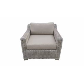 Coast 4 Piece Outdoor Wicker Patio Furniture Set 04b in Grey - TK Classics Coast-04B-Grey