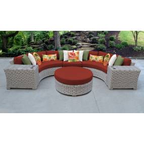 Coast 6 Piece Outdoor Wicker Patio Furniture Set 06c in Terracotta - TK Classics Coast-06C-Terracotta