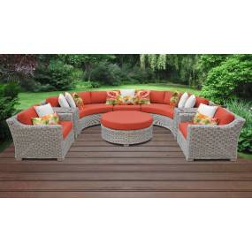 Coast 8 Piece Outdoor Wicker Patio Furniture Set 08e in Tangerine - TK Classics Coast-08E-Tangerine