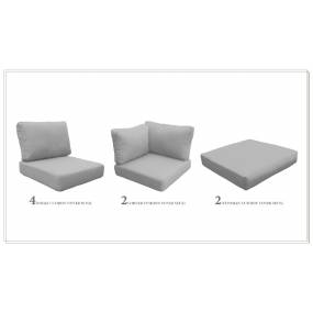 High Back Cushion Set for VENICE-10a in Grey - TK Classics CUSHIONS-VENICE-10a-GREY