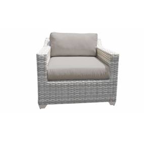 Fairmont 4 Piece Outdoor Wicker Patio Furniture Set 04b in Grey - TK Classics Fairmont-04B-Grey