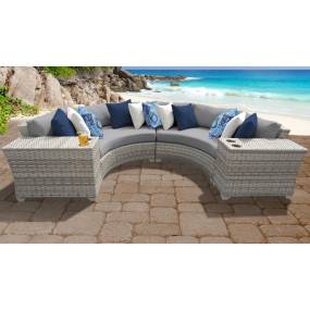 Fairmont 4 Piece Outdoor Wicker Patio Furniture Set 04c in Grey - TK Classics Fairmont-04C-Grey