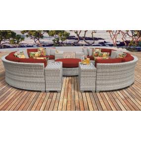 Fairmont 11 Piece Outdoor Wicker Patio Furniture Set 11b in Terracotta - TK Classics Fairmont-11B-Terracotta