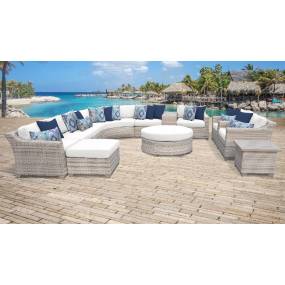 Fairmont 12 Piece Outdoor Wicker Patio Furniture Set 12a in Sail White - TK Classics Fairmont-12A-White