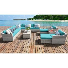 Fairmont 13 Piece Outdoor Wicker Patio Furniture Set 13a in Aruba - TK Classics Fairmont-13A-Aruba