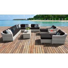 Fairmont 13 Piece Outdoor Wicker Patio Furniture Set 13a in Black - TK Classics Fairmont-13A-Black
