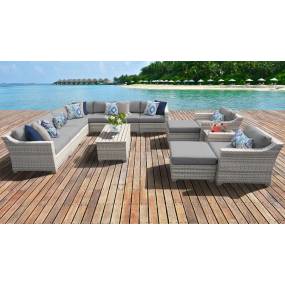 Fairmont 13 Piece Outdoor Wicker Patio Furniture Set 13a in Grey - TK Classics Fairmont-13A-Grey
