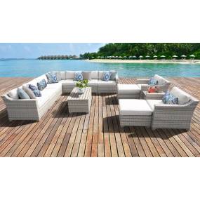 Fairmont 13 Piece Outdoor Wicker Patio Furniture Set 13a in Sail White - TK Classics Fairmont-13A-White