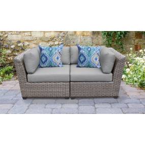 Florence 2 Piece Outdoor Wicker Patio Furniture Set 02a in Grey - TK Classics Florence-02A-Grey