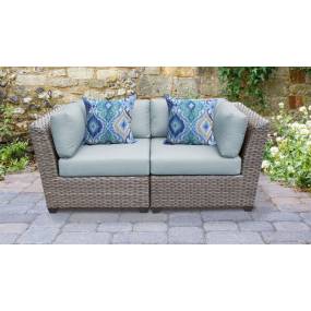 Florence 2 Piece Outdoor Wicker Patio Furniture Set 02a in Spa - TK Classics Florence-02A-Spa