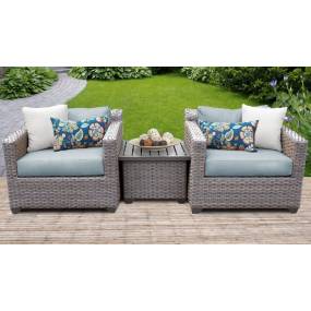 Florence 3 Piece Outdoor Wicker Patio Furniture Set 03a in Spa - TK Classics Florence-03A-Spa