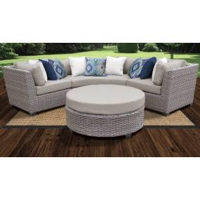 Florence 4 Piece Outdoor Wicker Patio Furniture Set 04a in Beige - TK Classics Florence-04A-Beige