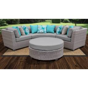 Florence 4 Piece Outdoor Wicker Patio Furniture Set 04a in Grey - TK Classics Florence-04A
