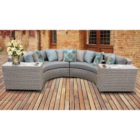 Florence 4 Piece Outdoor Wicker Patio Furniture Set 04c in Grey - TK Classics Florence-04C-Grey