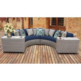 Florence 4 Piece Outdoor Wicker Patio Furniture Set 04c in Navy - TK Classics Florence-04C-Navy