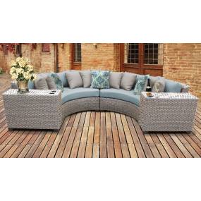 Florence 4 Piece Outdoor Wicker Patio Furniture Set 04c in Spa - TK Classics Florence-04C-Spa