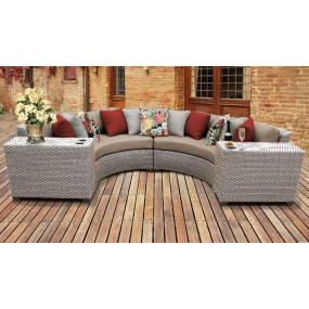 Florence 4 Piece Outdoor Wicker Patio Furniture Set 04c in Wheat - TK Classics Florence-04C-Wheat
