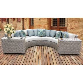 Florence 4 Piece Outdoor Wicker Patio Furniture Set 04c in Sail White - TK Classics Florence-04C-White
