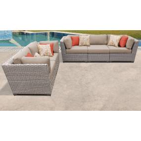Florence 5 Piece Outdoor Wicker Patio Furniture Set 05a in Wheat - TK Classics Florence-05A-Wheat