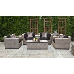 Florence 6 Piece Outdoor Wicker Patio Furniture Set 06d in Black - TK Classics Florence-06D-Black