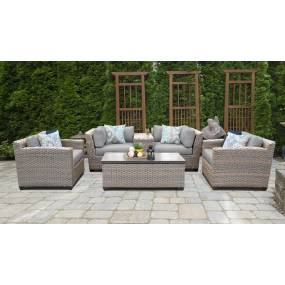 Florence 6 Piece Outdoor Wicker Patio Furniture Set 06d in Grey - TK Classics Florence-06D-Grey