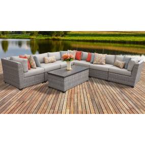 Florence 8 Piece Outdoor Wicker Patio Furniture Set 08a in Beige - TK Classics Florence-08A-Beige