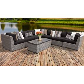 Florence 8 Piece Outdoor Wicker Patio Furniture Set 08a in Black - TK Classics Florence-08A-Black