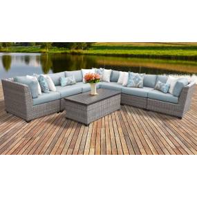 Florence 8 Piece Outdoor Wicker Patio Furniture Set 08a in Spa - TK Classics Florence-08A-Spa