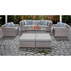 Florence 8 Piece Outdoor Wicker Patio Furniture Set 08c in Grey - TK Classics Florence-08C-Grey