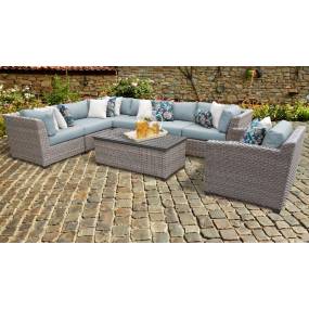 Florence 8 Piece Outdoor Wicker Patio Furniture Set 08d in Spa - TK Classics Florence-08D-Spa