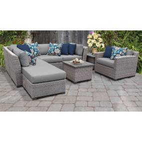 Florence 8 Piece Outdoor Wicker Patio Furniture Set 08g in Grey - TK Classics Florence-08G-Grey